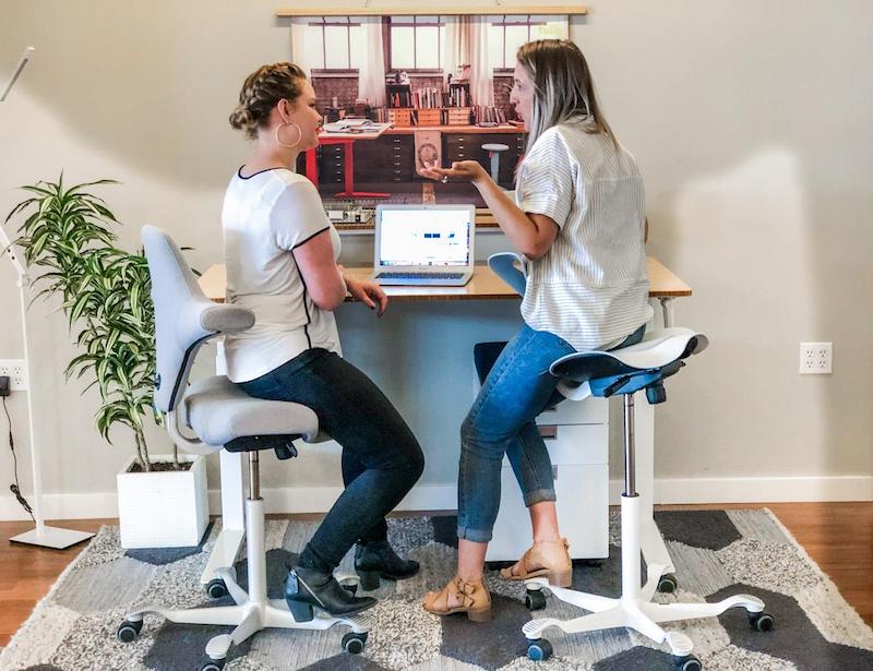 Women working together in an office