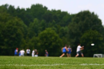 People playing sports in a field