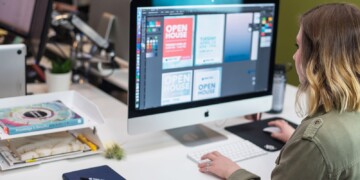 designer working on a computer