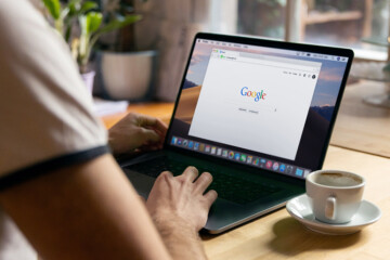 Person working on a laptop