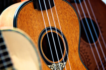 Guitars in a line