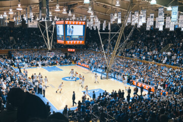 Basketball stadium filled with fans