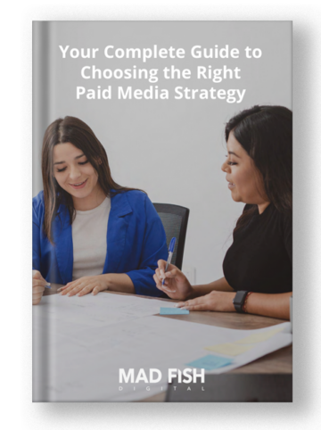 Your complete guide to choosing the right paid media strategy guidebook cover.