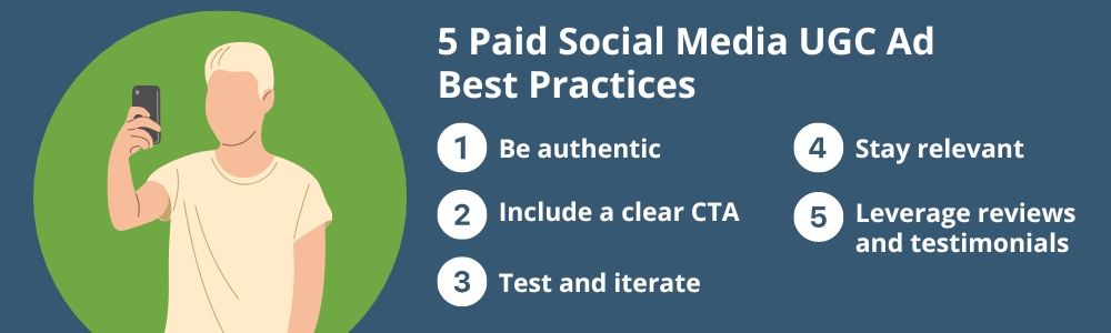 Five paid media UGC ad best practices.